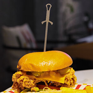 ® Sword™ 6 Adet Paslanmaz Çelik Burger Şişi