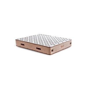 Hades Yatak 140x190 Cm Çift Kişilik 30 Cm Kalınlığında Paket Yaylı Lüks Yatak Orta Sert Krem Kumaş Krem