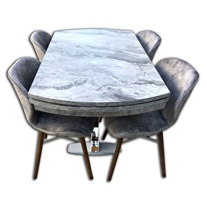 Masa 13713 X Çapraz Metal Nikelaj Ayak Mdf  Açıl Tabla Dökme Sünger Lily Sandalye