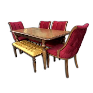 Masa 13686 Fiti̇l Tarak Açılır Masa Klasik Kapitone Giydirme Sandalye Retro Ayak