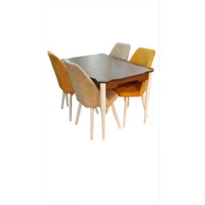 Masa-sandalye 13699 Petek Model Kayın Retro Ayak Beyaz Kalite Kumaş Papel Petek