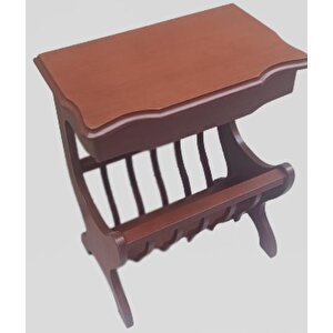 Gazete 13683 Sehpa Model Kayın Mdf Torna Tabla Parlak Ceviz Boya Tutmalı El Yapım