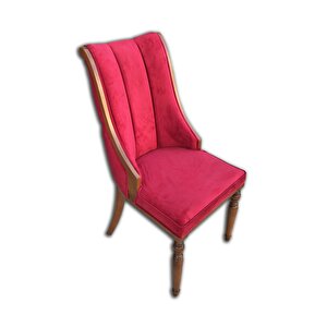 Sandalye 13688 Safi̇r Papel Kapitone Kayın Retro Model Ort Babyfac Kırmızı Kumaş