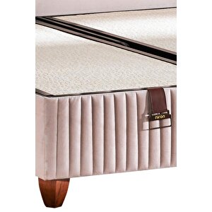 Hades Lüks Baza Ve Başlık Seti 150x200 Cm Çift Kişilik Baza Ve Başlık Takımı Krem Özel Kumaş Krem