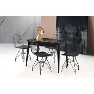 Damla Telli Mdf Mutfak Masa Sandalye Takımı 60x100cm