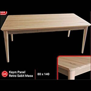 Masa 13575 Sabit Açılmaz Model Kayın Kaplama Ve Retro Ayak Ham Kutu Sevk El Yapım