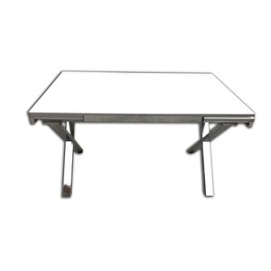 Masa 13656 X Ayak Model Metal Nikelaj Dikdörtgen Kelebek Yana Açıiır El Yapım