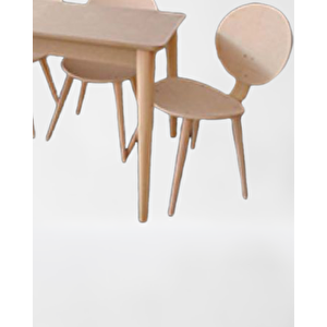 Masa-sandalye 13578 Retro Papel Tk Kayın Kaplama Sandalye Açılı Natüre Ham Elyapı