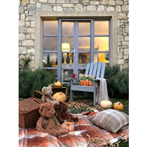 Ekopark Modern Ahşap Oval Adirondack Balkon, Bahçe Koltuğu