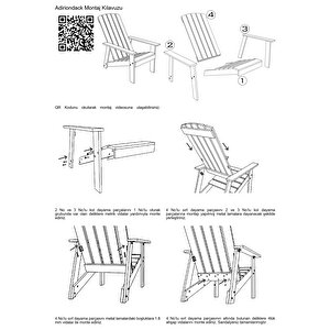 Ekopark Modern Ahşap Oval Adirondack Balkon, Bahçe Koltuğu