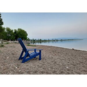Ekopark Modern Ahşap Oval Adirondack Balkon, Bahçe Koltuğu