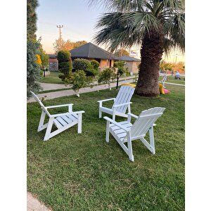 Ekopark Modern Ahşap Oval Adirondack Balkon, Bahçe Koltuğu