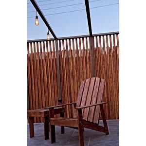 Ekopark Modern Ahşap Oval Adirondack Balkon, Bahçe Koltuğu