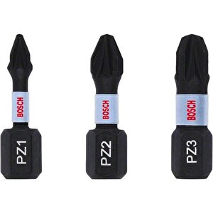 - Impact Control Serisi Vidalama Ucu Pz*25 Mm 3'lü Set (pz1/2/3)