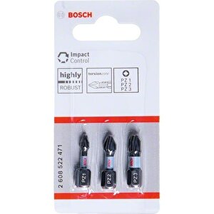 - Impact Control Serisi Vidalama Ucu Pz*25 Mm 3'lü Set (pz1/2/3)