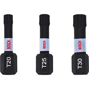 - Impact Control Serisi Vidalama Ucu T*25 Mm 3'lü Set (t20/25/30)