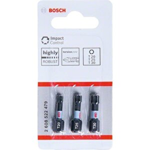 - Impact Control Serisi Vidalama Ucu T*25 Mm 3'lü Set (t20/25/30)
