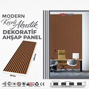 Keçeli̇ Dekorati̇f Akusti̇k Ahşap Panel – Bambu Renk 60x240 cm