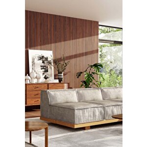 Keçeli̇ Dekorati̇f Akusti̇k Ahşap Panel – Bambu Renk
