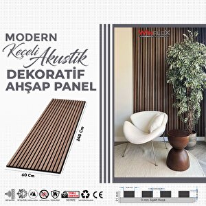 Keçeli̇ Dekorati̇f Akusti̇k Ahşap Panel – Hali̇ç Cevi̇z 60x240 cm