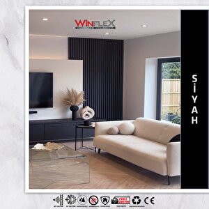 Wi̇npanel Dekorati̇f Ahşap Duvar Panel – Si̇yah Renk 50x240 cm