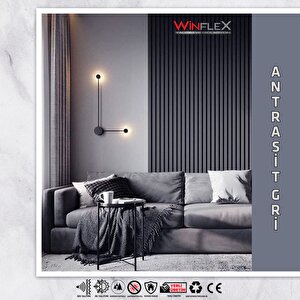 Wi̇npanel Dekorati̇f Ahşap Duvar Panel – Antrasi̇t Gri̇ 60x240 cm