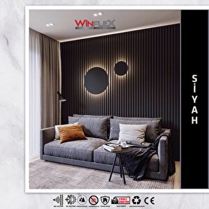 Wi̇npanel Dekorati̇f Ahşap Duvar Panel – Si̇yah Renk 60x240 cm