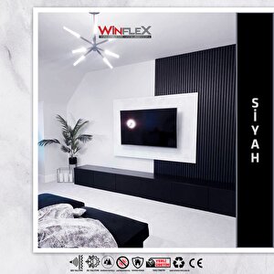 Wi̇npanel Dekorati̇f Ahşap Duvar Panel – Si̇yah Renk 60x240 cm