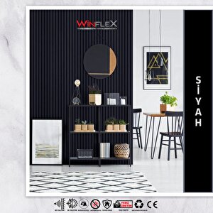 Wi̇npanel Dekorati̇f Ahşap Duvar Panel – Si̇yah Renk