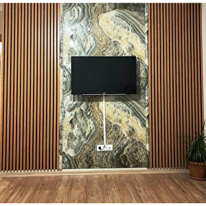 Keçeli̇ Dekorati̇f Akusti̇k Ahşap Panel – Bambu Renk 50x240 cm
