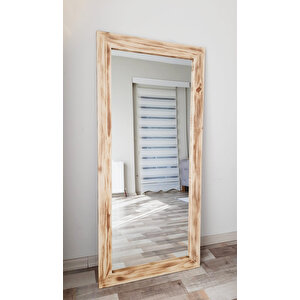 Dfn Wood Doğal Ahşap 100x40 Cm Dikdörtgen Dekoratif Duvar Salon Ofis Boy Aynası 100x40 cm