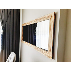 Dfn Wood Doğal Ahşap 100x40 Cm Dikdörtgen Dekoratif Duvar Salon Ofis Boy Aynası