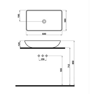 Domino Tezgah Üstü Lavabo 5019