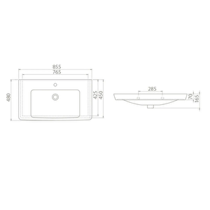 Cerastyle Sharp Etajerli Lavabo 60*48 Cm