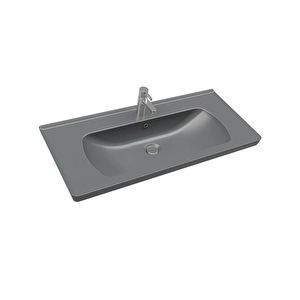 Saturn 100x45 Cm Mat Antrasit Etajer Uyumlu Lavabo A142031k