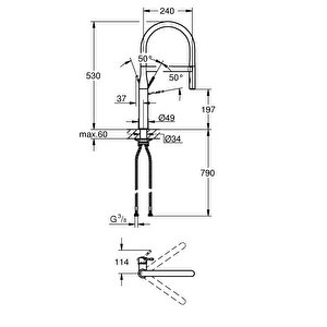 Grohe Essence Tek Kumandalı Eviye Bataryası - 30503000