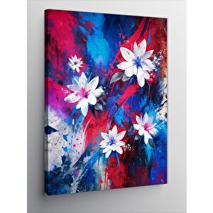 Kanvas Tablo Beyaz Çiçekler Ve Renkler 70x100 cm