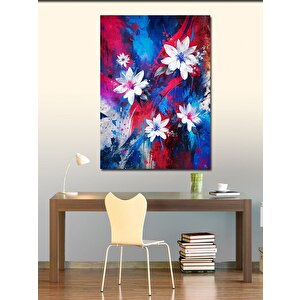 Kanvas Tablo Beyaz Çiçekler Ve Renkler 70x100 cm