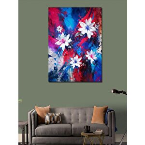 Kanvas Tablo Beyaz Çiçekler Ve Renkler 70x100 cm