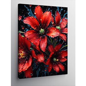 Kanvas Tablo Kırmızı Çiçekler 70x100 cm