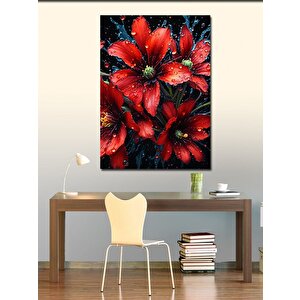 Kanvas Tablo Kırmızı Çiçekler 70x100 cm