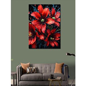Kanvas Tablo Kırmızı Çiçekler 70x100 cm