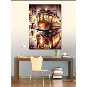 Kanvas Tablo Kırmızı Tramvay 100x140 cm