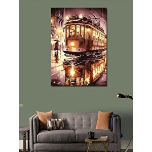 Kanvas Tablo Kırmızı Tramvay 100x140 cm