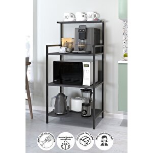 Bofigo Mutfak Standı Espresso Makinesi Standı Kahve Köşesi Mutfak Rafı Antrasit