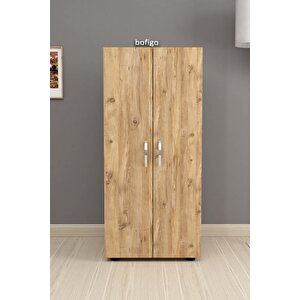 Bofigo 3 Raflı 2 Kapaklı Çok Amaçlı Mutfak Dolabı Banyo Dolabı Çok Amaçlı Dolap Çam