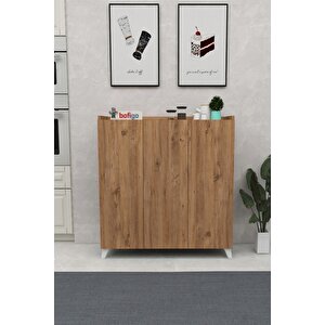 3 Kapaklı Çok Amaçlı Dolap Çok Amaçlı Mutfak Dolabı Banyo Dolabı Ayakkabılık Çam