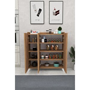 Bofigo 3 Kapaklı Çok Amaçlı Dolap Çok Amaçlı Mutfak Dolabı Banyo Dolabı Ayakkabılık Çam