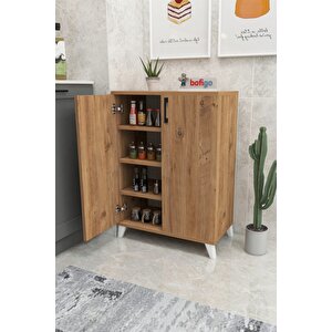 4 Raflı Çok Amaçlı Dolap Çok Amaçlı Mutfak Dolabı Banyo Dolabı Ceren Çam