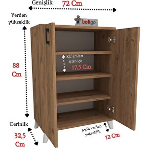 Bofigo 4 Raflı Çok Amaçlı Dolap Çok Amaçlı Mutfak Dolabı Banyo Dolabı Ceren Çam